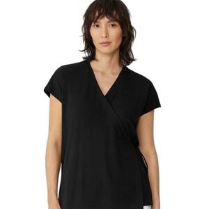 Eileen Fisher Fine Jersey‎ Wrap Top  Boxy Fit - Size XS (2-4)